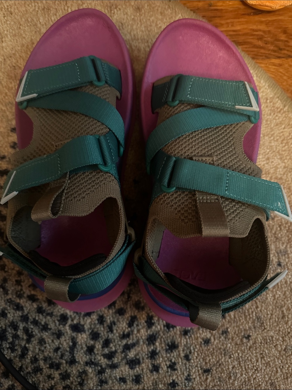 Teva Kids Pink and Teal Strap Sandals